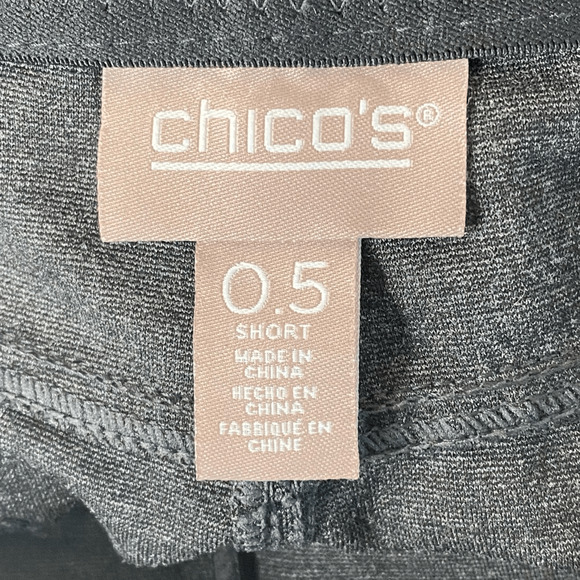 Chico’s Charcoal Gray Short Pants Size 0.5 (S/6) Lined Waist Button Fly Zipper - Picture 3 of 12